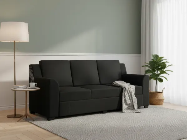 Erica Upholstered 3 Seater Sofa in Charcoal Color